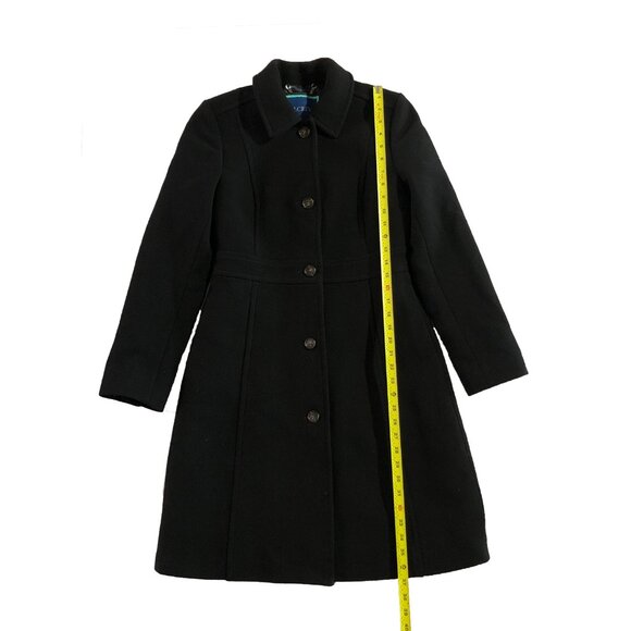 J. Crew Classic Lady Day Coat Women 6 Black Italian Double-Cloth Wool Thinsulate - Picture 2 of 13